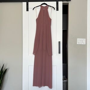BCBGeneration, Mauve, floor length. Bottom is sheer past mid thigh